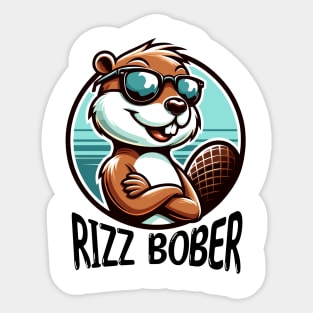 Rizz Bober | Polish Beaver in Sunglasses | Bóbr | Slav | Slavic | Funny gamer meme | Meme from Poland | Streaming | Rizzard god Rizzler Sticker